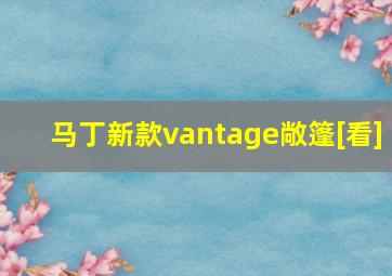 马丁新款vantage敞篷[看]